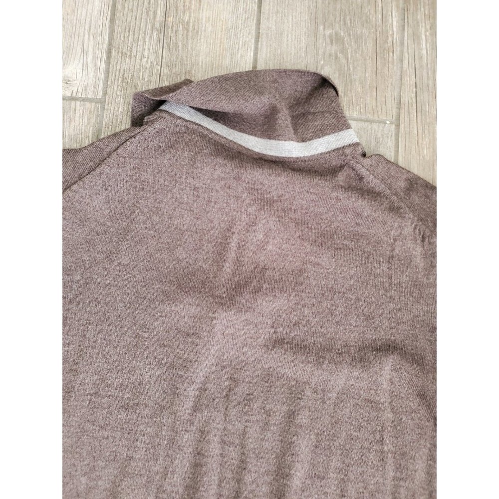 Neiman Marcus Mens Merino Wool Brown Collared Pullover Sweater In Size Small - Picture 6 of 6